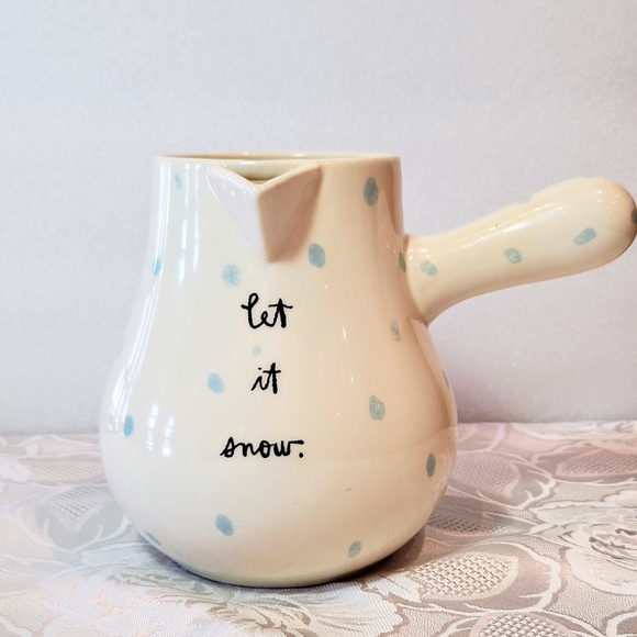 Vintage Rae Dunn, collectable coco/Hot Chocolate Pot. Snow man/ let it snow. - Picture 3 of 13